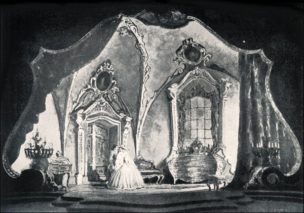 Figura 06: Scena di Parravicini per il Matrimonio Segreto di Cimarosa.