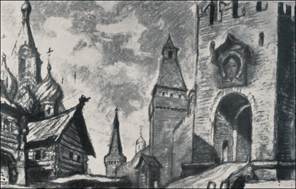 Figura 17: Scena di Benois per la Kovancina di Mussorgski.