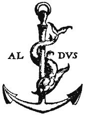 Ancora e delfino: marca tipografica delle edizioni aldine, usata da Paolo Manuzio